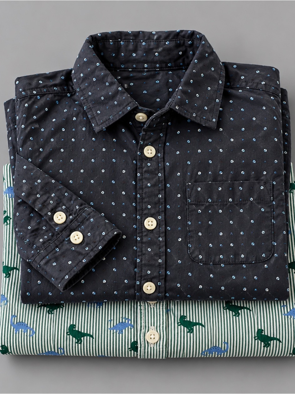 Pack of 2 boys Place long sleeve shirt button down